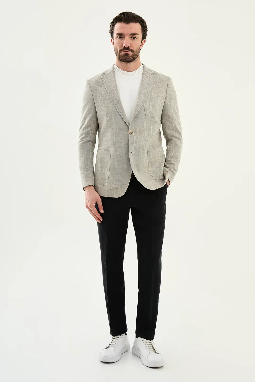 Houston Brown Crosshatch Cotton Blazer