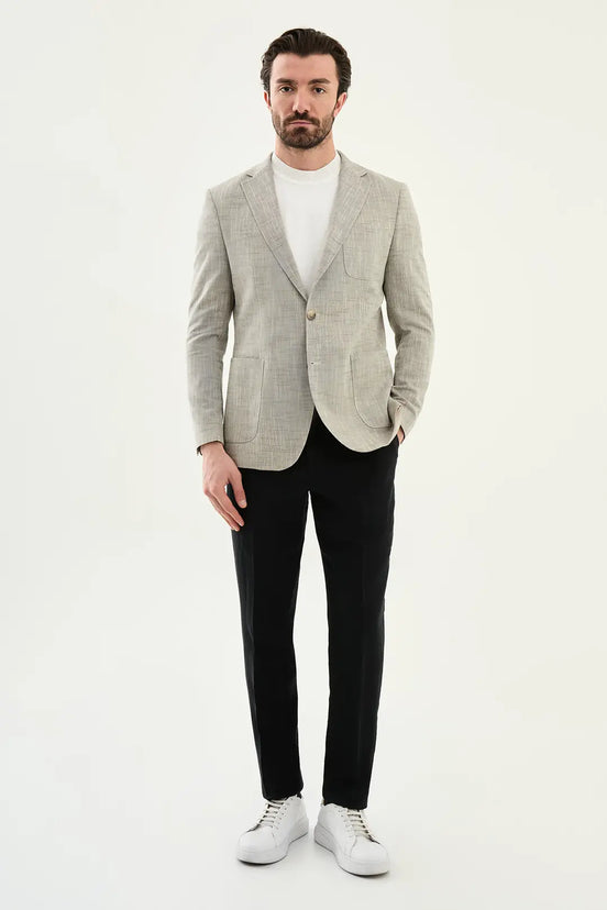 Houston Brown Crosshatch Cotton Blazer