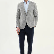 Houston Navy Blue Crosshatch Cotton Blazer