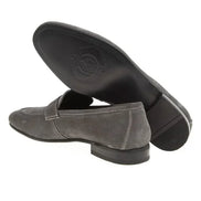 Gray Suede Penny Loafers