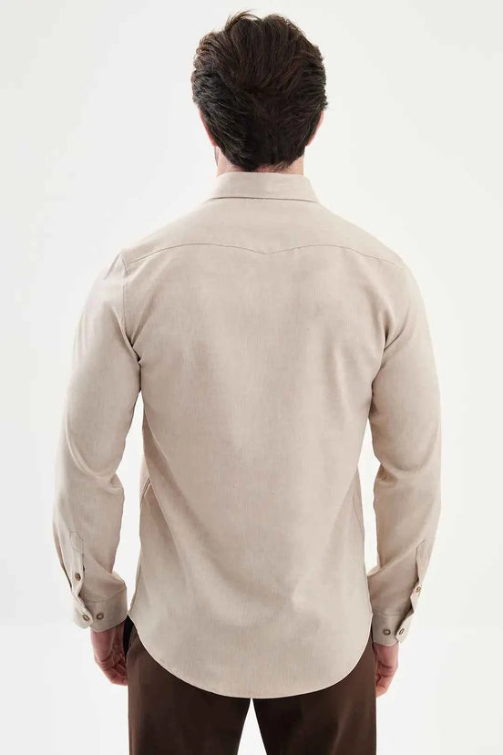 Laredo Beige Crosshatch Shirt