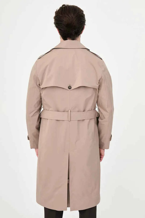 Laredo Beige Double Breasted Trench Coat with Belt