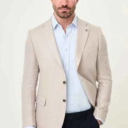 Laredo Beige Notch Lapel Blazer