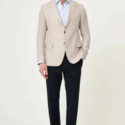 Laredo Beige Notch Lapel Blazer