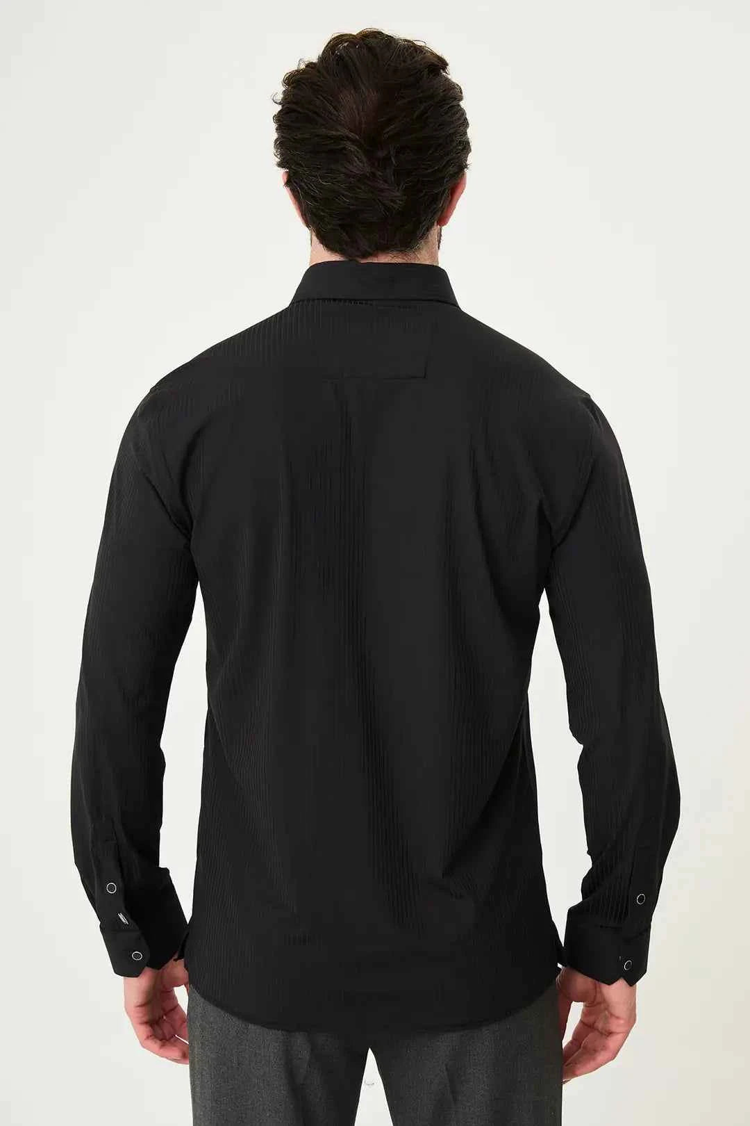 Laredo Black Tonal Pinstripe Long Sleeve Dress Shirt