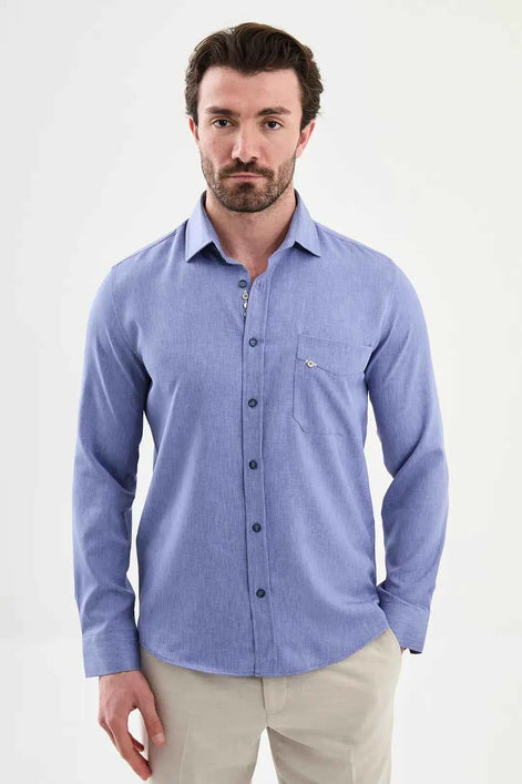 Laredo Blue Crosshatch Shirt