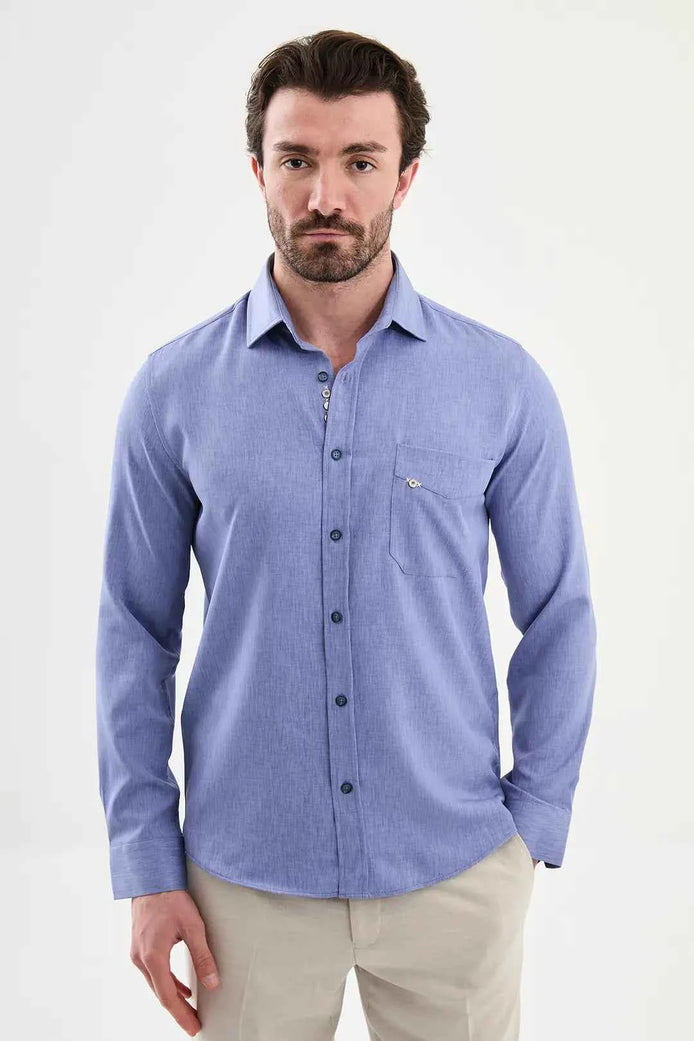 Laredo Blue Crosshatch Shirt