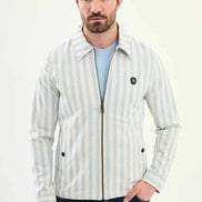 Laredo Blue Men's Striped Zip-Up Harrington Jacket
