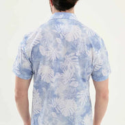 Laredo Blue Tropical Floral Print Short Sleeve Shirt