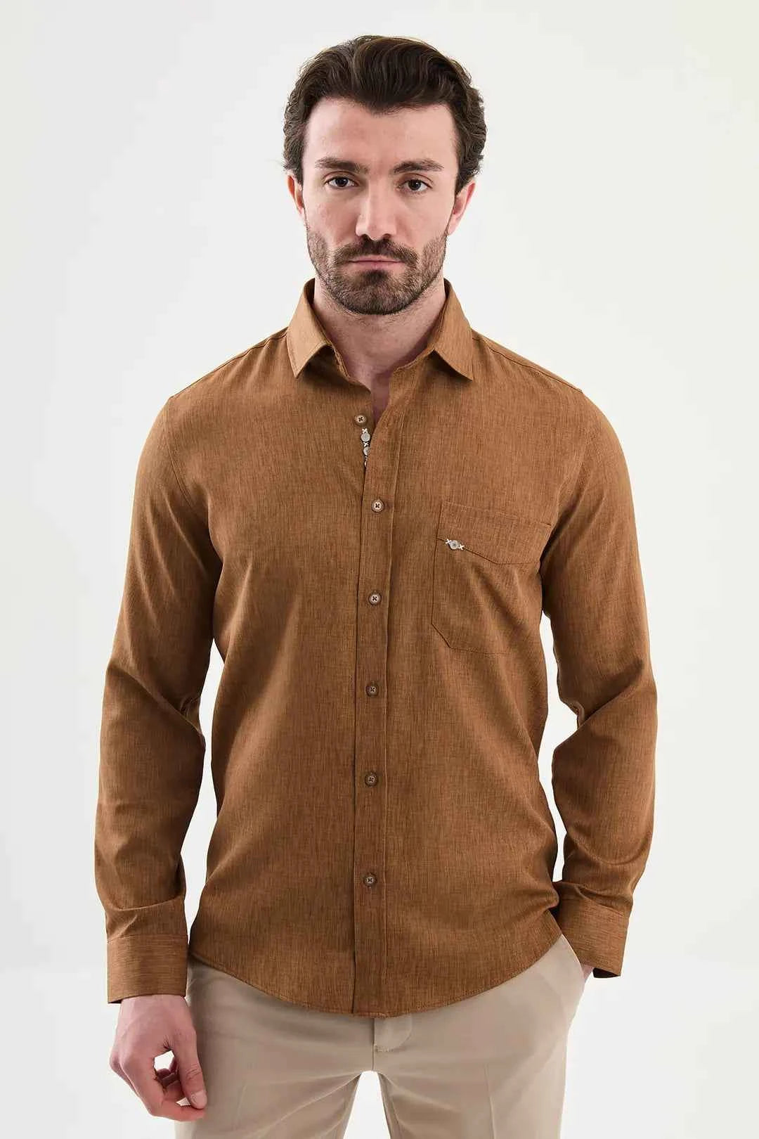 Laredo Brown Crosshatch Shirt