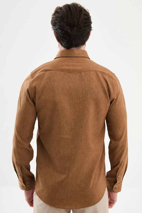 Laredo Brown Crosshatch Shirt