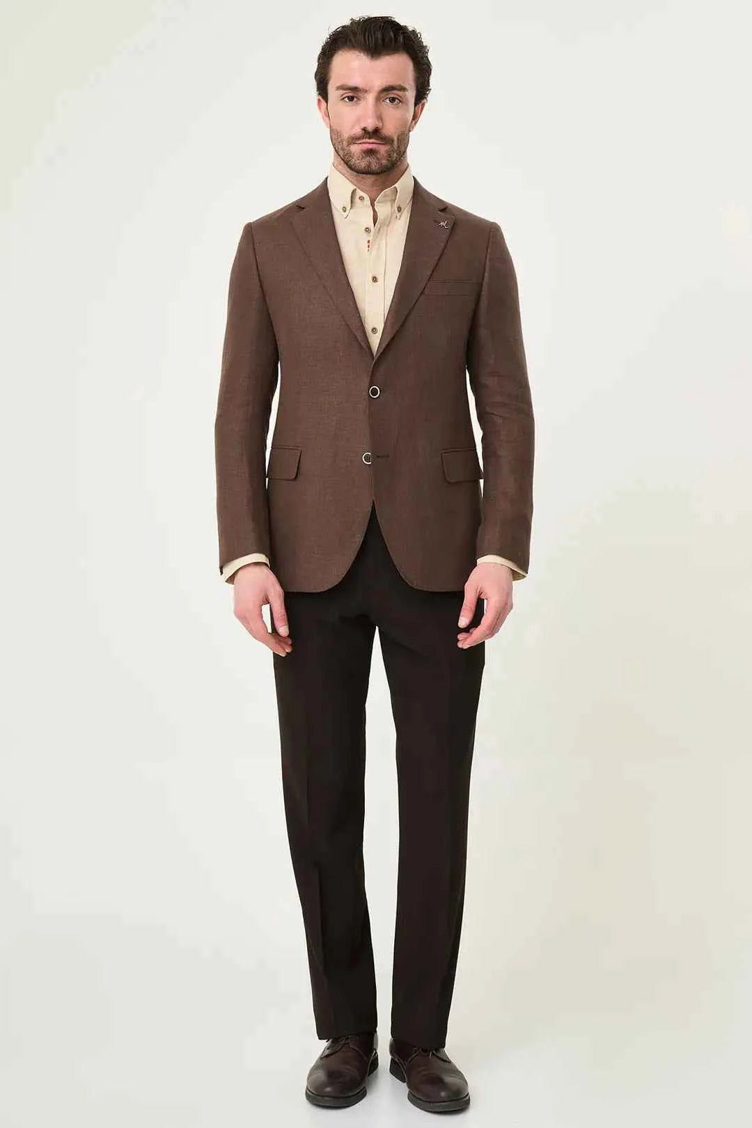 Laredo Brown Notch Lapel Blazer
