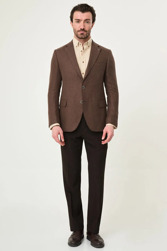 Laredo Brown Notch Lapel Blazer