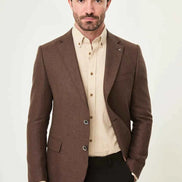 Laredo Brown Notch Lapel Blazer