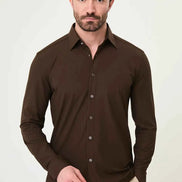 Laredo Brown Tonal Pinstripe Long Sleeve Dress Shirt