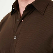Laredo Brown Tonal Pinstripe Long Sleeve Dress Shirt