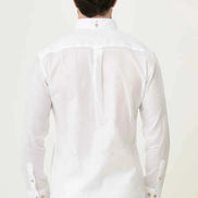 Laredo Button Down Collar Linen Shirt White
