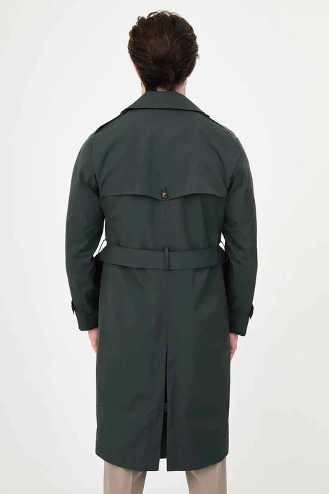 Laredo Green Double Breasted Trench Coat with Belt