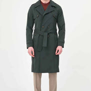 Laredo Green Double Breasted Trench Coat with Belt