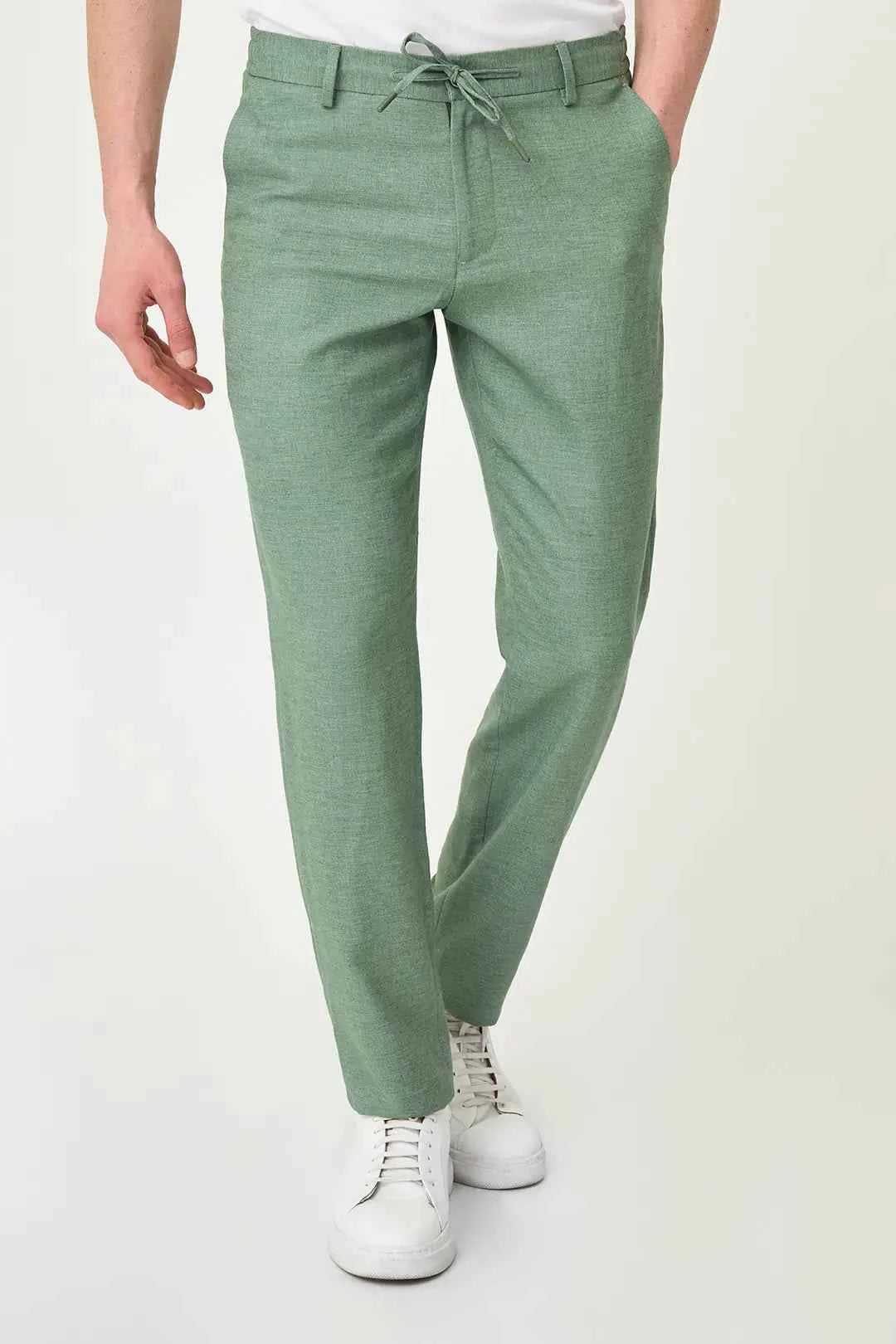 Laredo Green Drawstring Elastic Waistband Pants