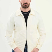 Laredo Men's Off White Zip-Up Harrington Jacket