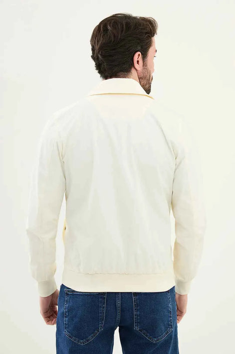 Laredo Men's Off White Zip-Up Harrington Jacket