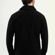 Laredo Men's Black Striped Zip-Up Overshirt Jacket