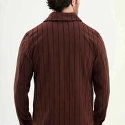 Laredo Men's Burgundy Striped Zip-Up Overshirt Jacket