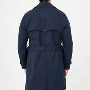 Laredo Navy Blue Double Breasted Trench Coat with Belt