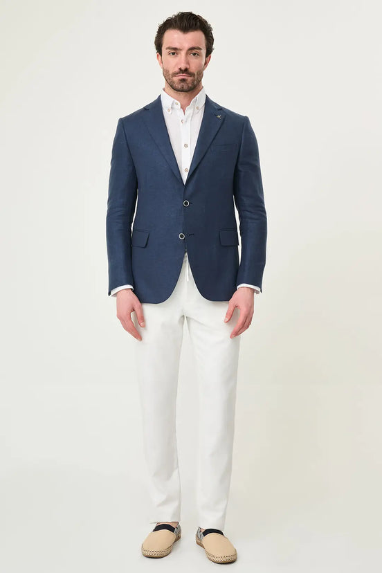 Laredo Navy Blue Notch Lapel Blazer