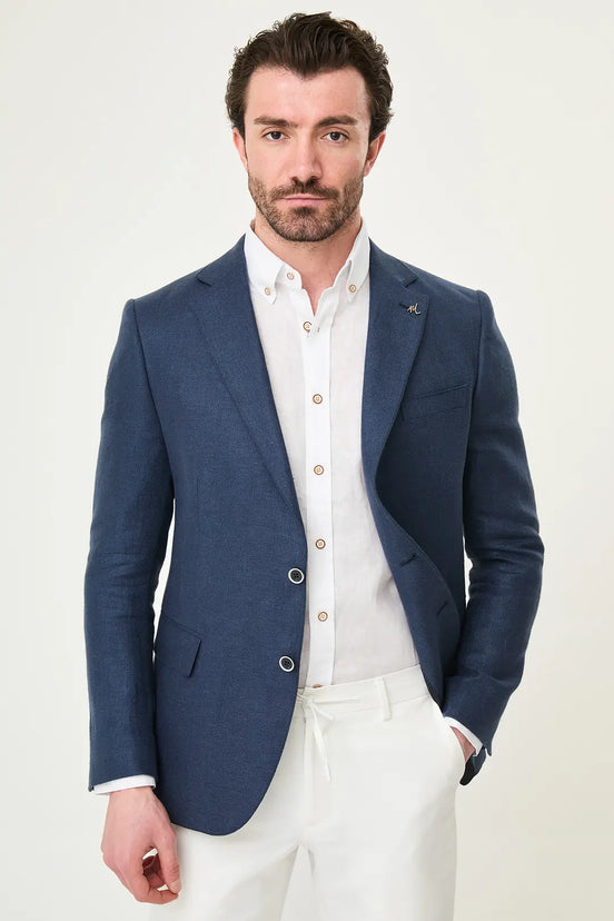 Laredo Navy Blue Notch Lapel Blazer