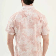 Laredo Pink Tropical Floral Print Short Sleeve Shirt
