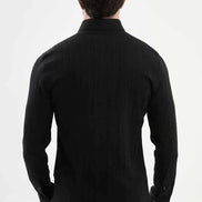 Laredo Slim Fit Embossed Cotton Shirt Black