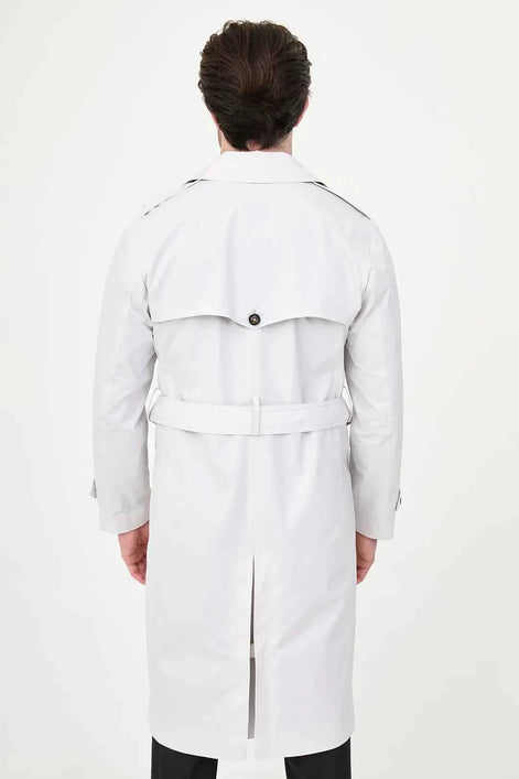Laredo Stone Double Breasted Trench Coat with Belt
