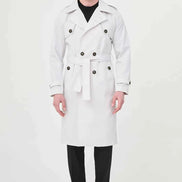 Laredo Stone Double Breasted Trench Coat with Belt