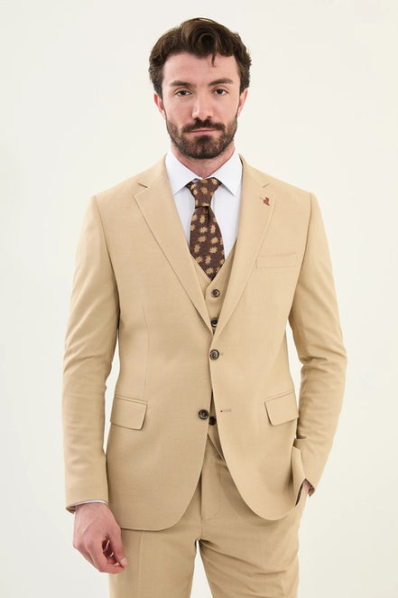 Marina Beige 3 Piece Suit