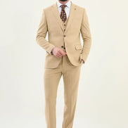 Marina Beige 3 Piece Suit