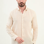 Marina Beige Mens Linen Shirt
