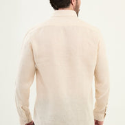 Marina Beige Mens Linen Shirt
