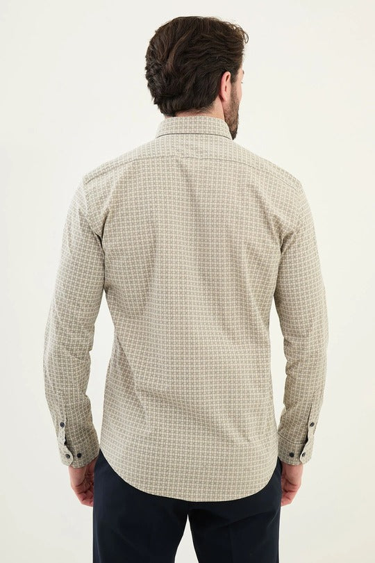 Marina Beige Plaid Shirt