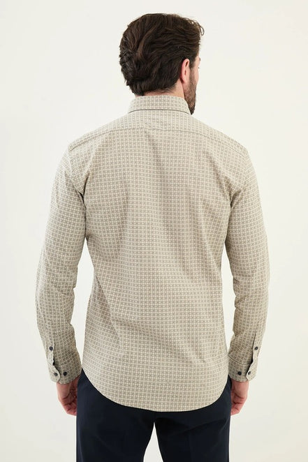 Marina Beige Plaid Shirt