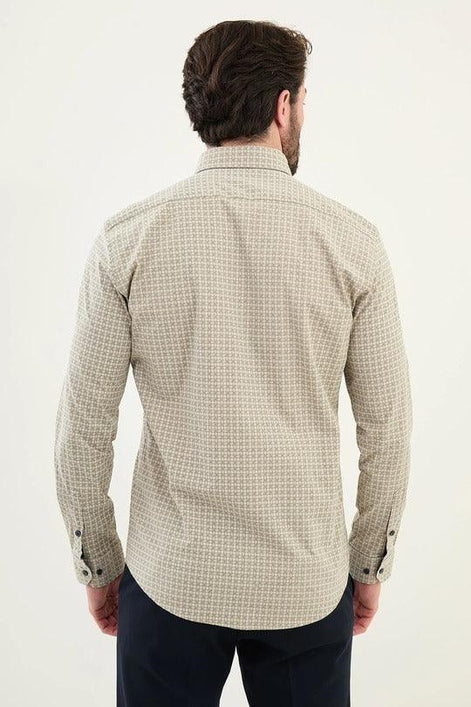 Marina Beige Plaid Shirt