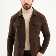 Brown Double Pocket Wool Coat