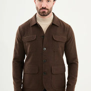 Brown Double Pocket Wool Coat