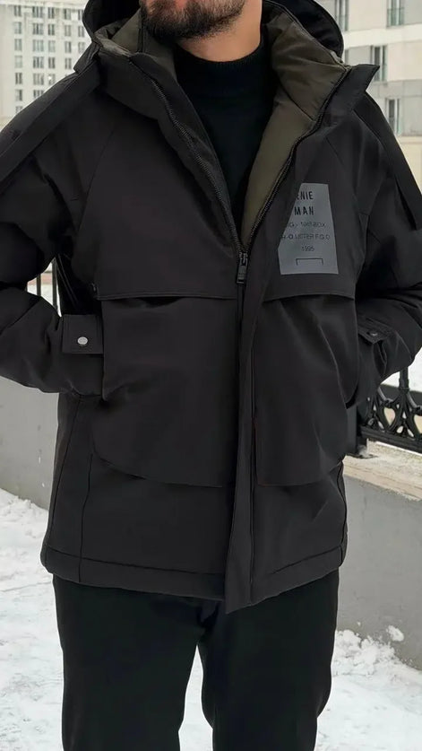 Black Hooded Coat