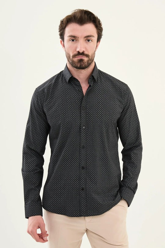 Black Plaid Shirt