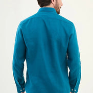 Marina Blue Mens Linen Shirt