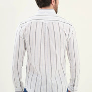 Marina Linen Blue and White Striped Shirt