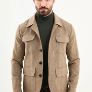 Camel Double Pocket Wool Coat
