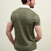Marina Checkered Mens Polo Shirt Green